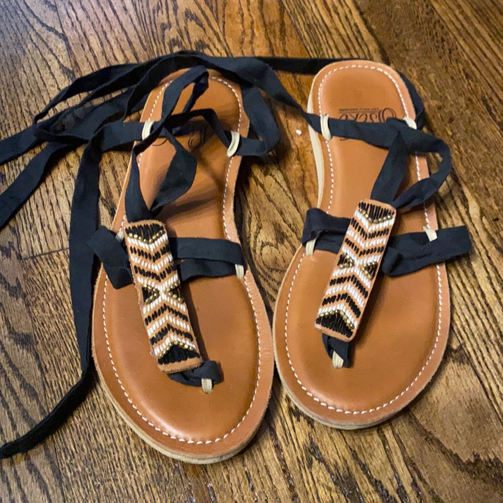 Sseko Ribbon Sandals + beaded Add-on